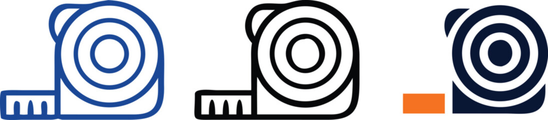 Measurement tape icon. Tape measure icon. Roulette construction symbol. Vector illustration. 
