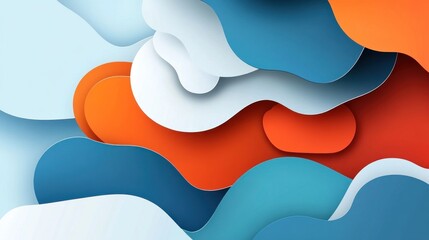 Vibrant Abstract Layered Paper Cutout Design with Dynamic Colors