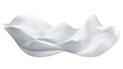 Elegant white wave design with a smooth and flowing form for backgrounds