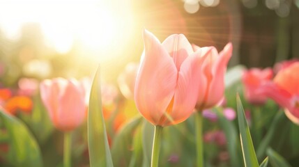 Nature’s Flower Beauty: Isolated Tulips, Bright Petals & Colorful Spring/Summer Floral Views