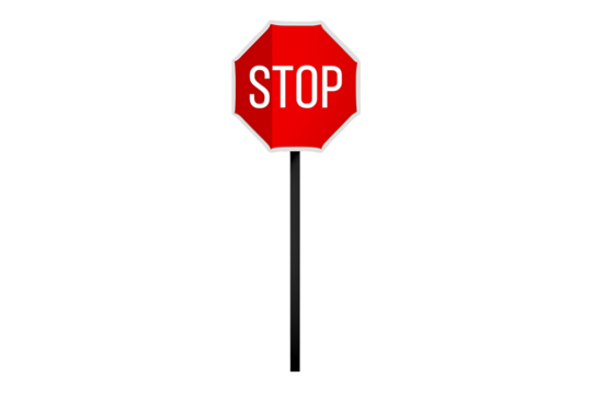 Stop sign set vector illustration on red octagon road symbol - Powered by Adobe