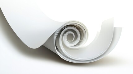 Elegant White Paper Curl, A Symbol of Purity, Creativity, and Simplicity