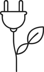 Electric plug vector illustration with a wineglass, a symbol of a celebration