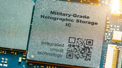 Military-Grade Holographic Storage IC Stores classified data using ultra-secure optical methods.