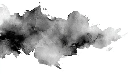 Abstract monochrome watercolor wash
