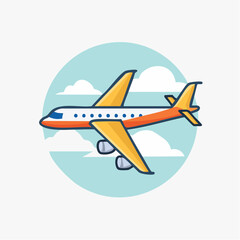 Airplane Icon Flat Design Travel Journey Flight Air Travel Transportation Airplane Vector Aircraft Aviation Plane Icon