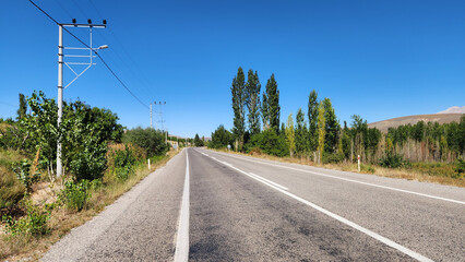 The scenery while traveling on Niğde-&Ccedil;amardı road on a suny autumn day.