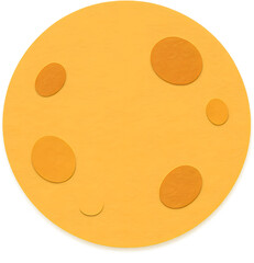 종이 콜라주로 표현된 달