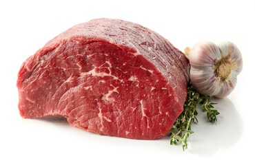 fresh raw beef meat with thyme