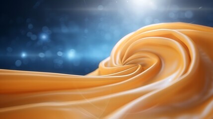 Soft Smooth Fabric Swirl in Light Blue Background with Bokeh, Flowing Texture and Elegant Drapery for Creative Projects