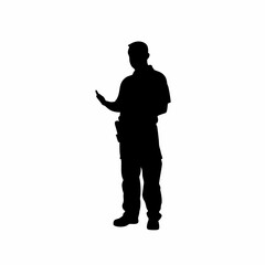 Parole officer speaking at community event silhouette