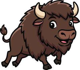 vector illustration of cartoon bull