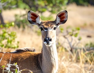 Obraz premium Close-up of a female antelope