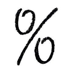 Hand drawn percentage symbol clipart Percent doodle Discount voucher sign Income tax Single element for design