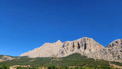 Fototapeta premium Beautiful rocky hills of the Taurus Mountains in the eastern Mediterranrean region f Turkey in September