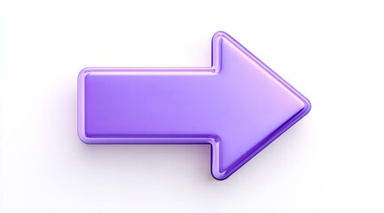 3D rendered, vibrant purple arrow