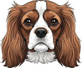 Naklejka premium Cavalier King Charles Spaniel dog cute face headshot portrait
