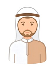 Obraz premium Cartoon man in traditional Middle Eastern attire
