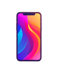 Smartphone displaying vibrant abstract wallpaper featuring swirling, multicolored waves of pink, orange, yellow, blue, and purple