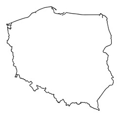 Poland map outline silhouette vector country shape laser cutting engraving