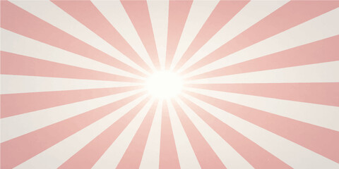 Retro vintage sunburst vector illustration with blue and pink stripes, a trendy light beam pattern design