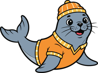 A cartoon seal
