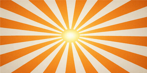Retro yellow and orange sunburst vector pattern illustration for a light summer backdrop design