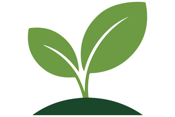Green leaf icon design minimal outline vector illustration for eco and nature concept
