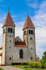 Obraz premium Basilica of Sts. Peter and Paul on Island of Reichenau, Lake Constance, Baden-Wuerttemberg, Germany