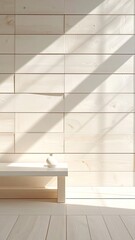 Sun-drenched white wood interior