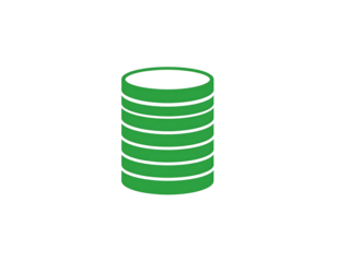 A stylized illustration of a green cylindrical container with horizontal lines, suggesting layers or segments. It's a simple, flat design