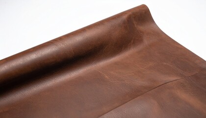 Rolled brown leather material