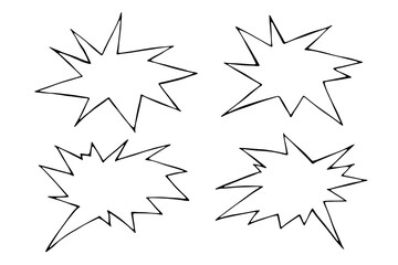 Set of hand drawn speech bubble Blank empty message box Textbox frame for banners, price tags, stickers, design