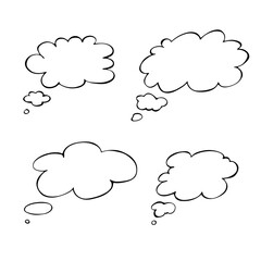 Set of hand drawn speech bubble Blank empty message box Textbox frame for banners, price tags, stickers, design