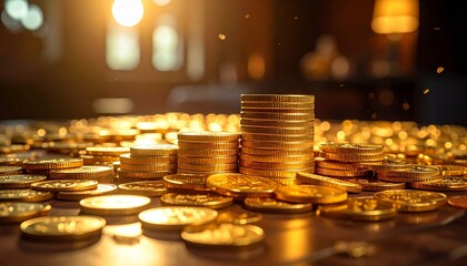 大量のコイン,金貨