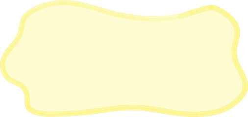 Soft Yellow Speech Bubble Banner – Bright Cartoon Frame PNG