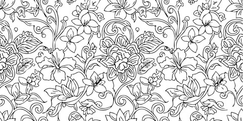 Elegant Black and White Floral Pattern Design