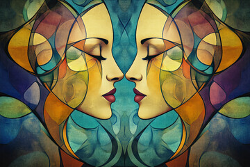 Vibrant psychedelic pop art portrait of a confident woman generative ai concept