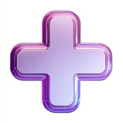 Fototapeta premium A stylized plus sign, vibrant purple and lavender