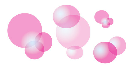 Transparent sponges of various sizes float lightly on a transparent background. Perfect for advertising designs for cleaning products, soaps, cosmetics, or as decorative effects for graphics, print.