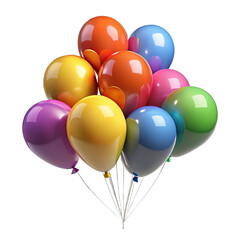 Colorful 3D Balloon Bunch - Party & Celebration Graphics