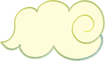 Whimsical Swirl Cloud Clipart – Pastel Decorative Cartoon Cloud Illustration PNG