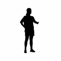 School counselor demonstrating calm body posture silhouette