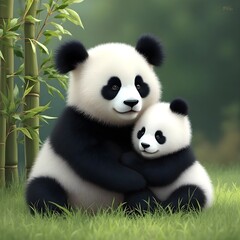 Naklejka premium giant panda bear