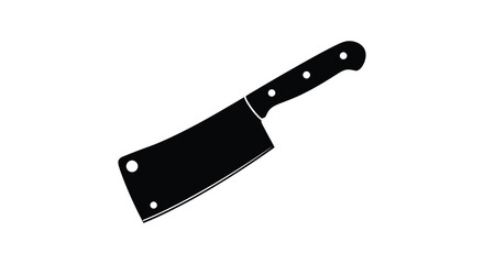 A simple black silhouette of a cleaver kitchen cutting tool silhouette
