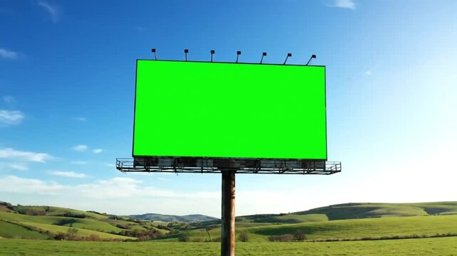 Green screen, static Rural Billboard