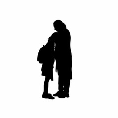 School counselor comforting a crying student silhouette