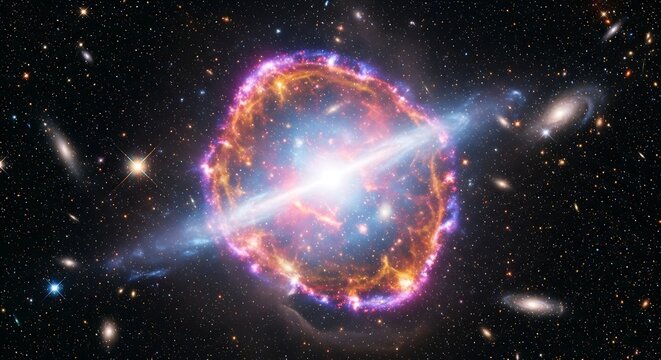 Cosmic Explosion Nebula Stellar Burst Galaxy.