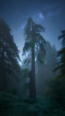 misty morning in the woods