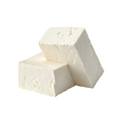 Two blocks of white tofu, stacked